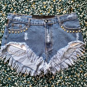 One Teaspoon Distressed Denim Shorts